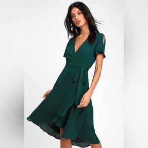 Green High Low Midi Dress